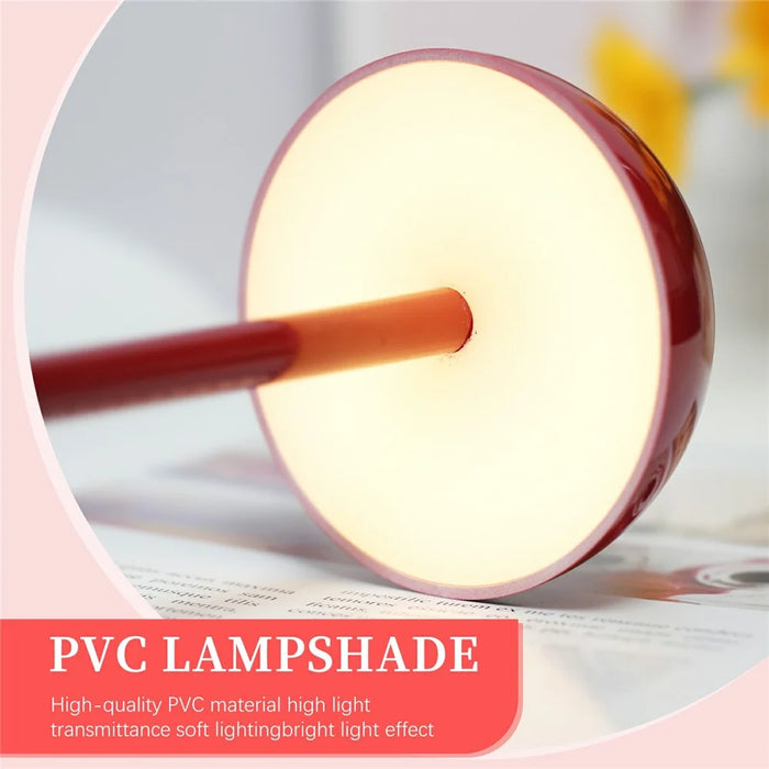 TD-06 Three colors can be switched by touch: white light / warm light / neutral light to create a  Bedside Lamp Mini Battery Operated LED Desk Light - Red - 5
