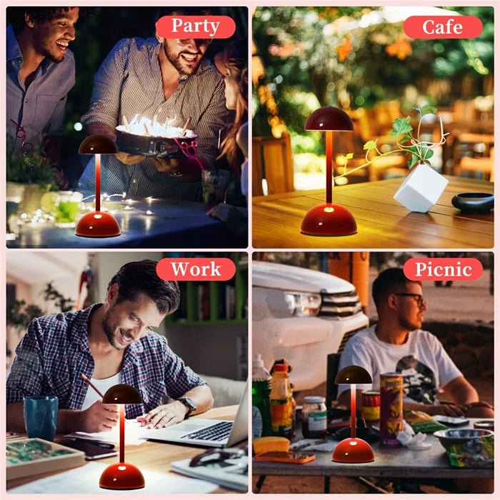 TD-06 Three colors can be switched by touch: white light / warm light / neutral light to create a  Bedside Lamp Mini Battery Operated LED Desk Light - Red - 7