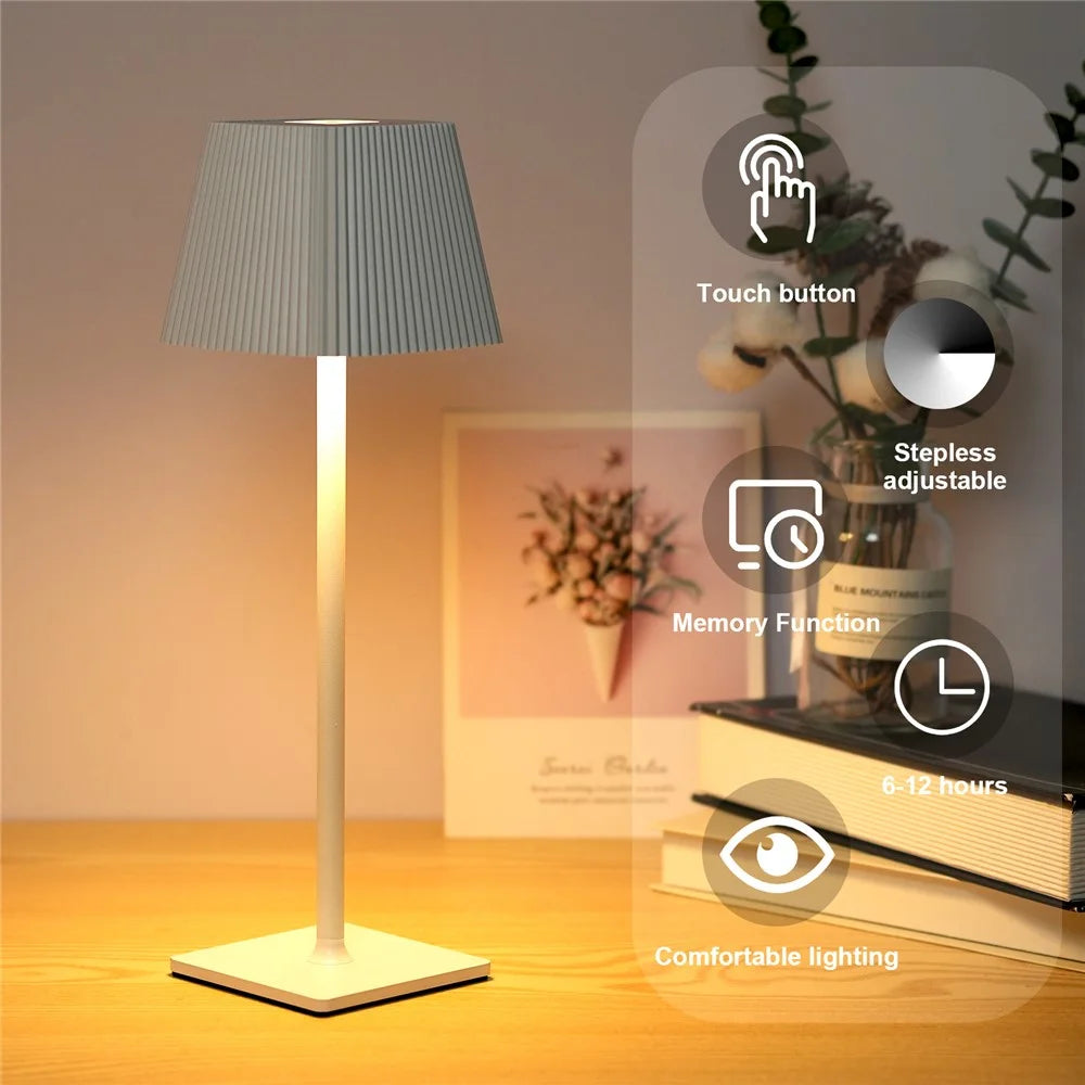 ML-G06 Stepless Dimmable Table Lamp Eye Protection Desk Light, 2000mAh Battery - White - 2