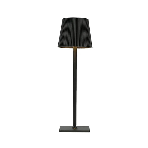 ML-G04 Vintage Pleated Table Light Bedside Desk Reading Lamp (Built-in 4000mAh Battery) - Black - 1