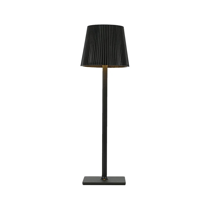 ML-G04 Bedside Light Vintage Pleated Table Light Reading Lamp (Built-in 2000mAh Battery) - Black - 1