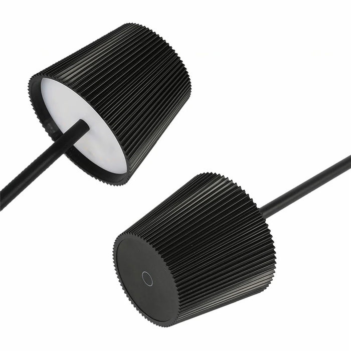 ML-G04 Bedside Light Vintage Pleated Table Light Reading Lamp (Built-in 2000mAh Battery) - Black - 2