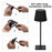 ML-G04 Bedside Light Vintage Pleated Table Light Reading Lamp (Built-in 2000mAh Battery) - Black - 6