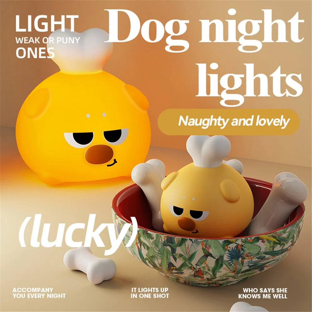 Cute Night Light Children Room Three Gears Cartoon Chicken Leg Timing Bedside Lamp - 2