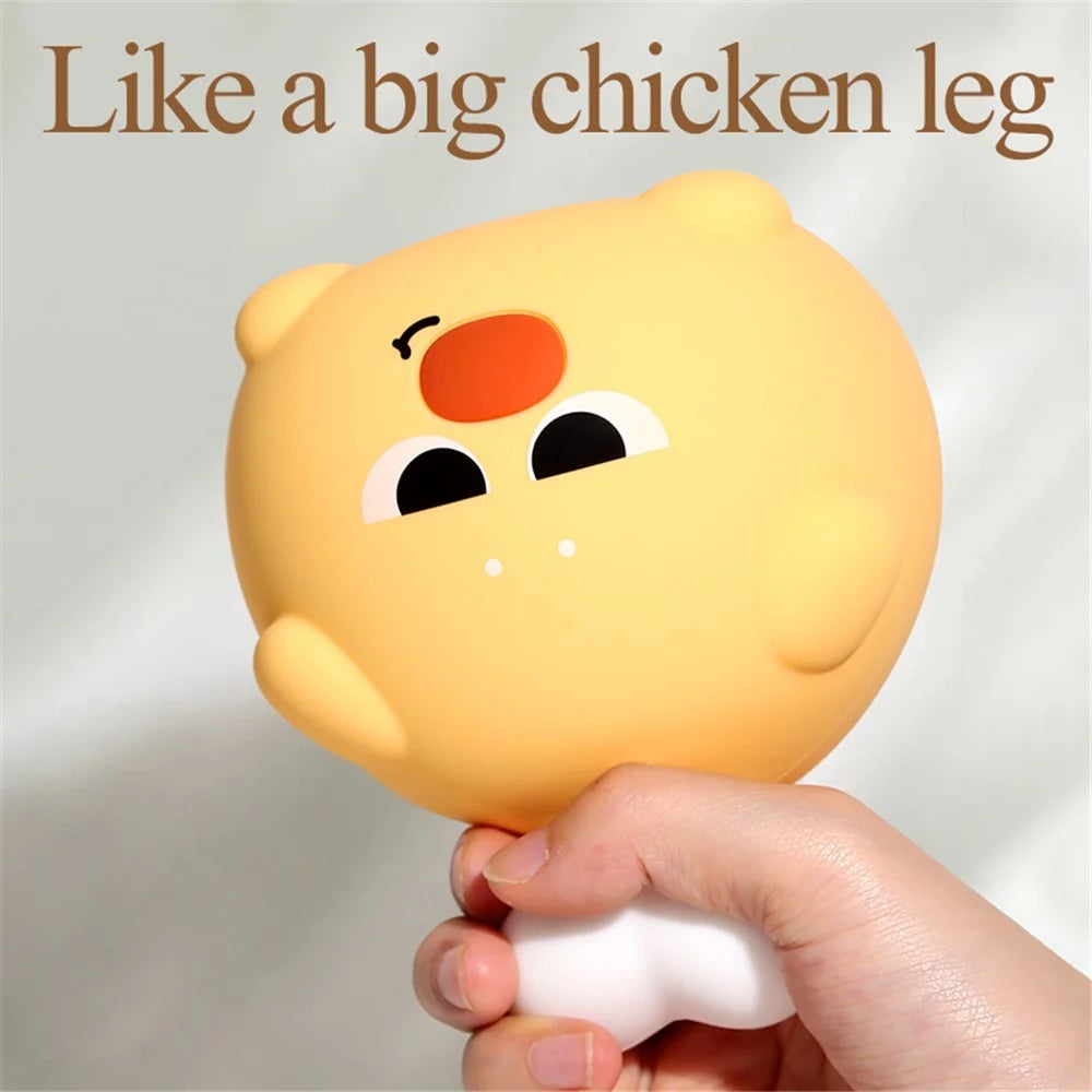Cute Night Light Children Room Three Gears Cartoon Chicken Leg Timing Bedside Lamp - 4
