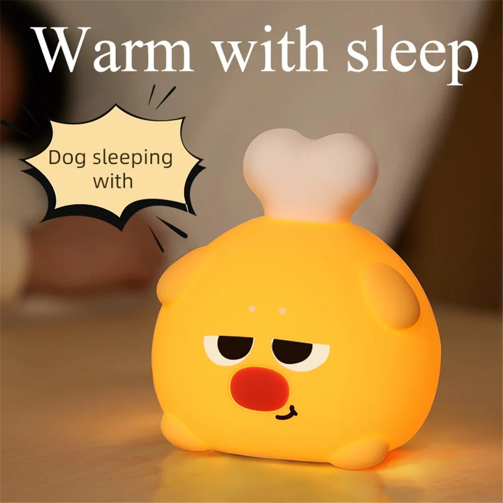 Cute Night Light Children Room Three Gears Cartoon Chicken Leg Timing Bedside Lamp - 6