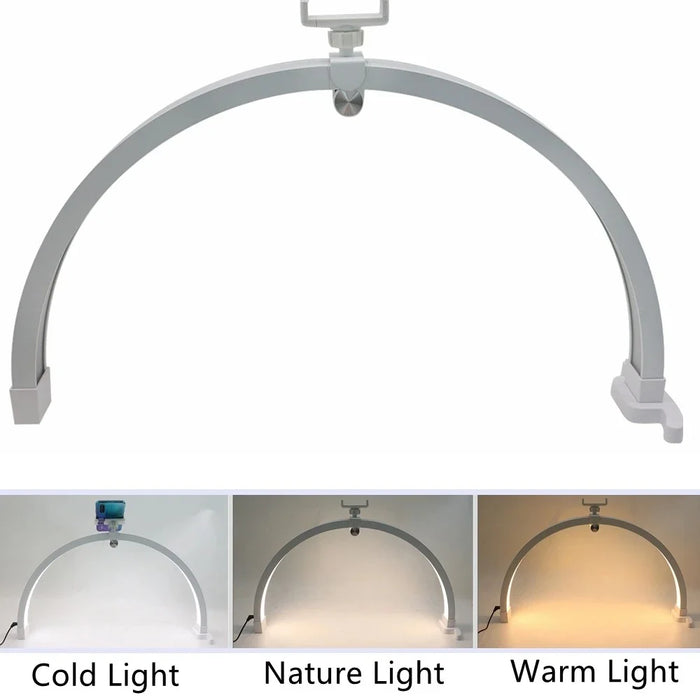 M12X 56cm Touch Control Foldable Desk Nail Light 3 Color Temperature LED Half Moon Lamp - White / US Plug - 5
