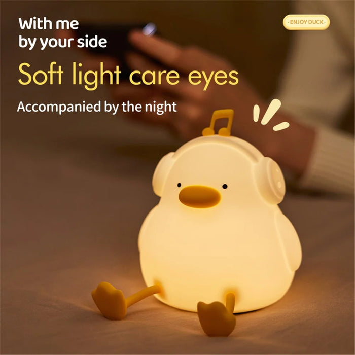 A009 Cute Duck Soft Silicone LED Night Lamp Rechargeable Bedside Pat Control Light (CE, ROHS, FCC, CPC Certified) - 3