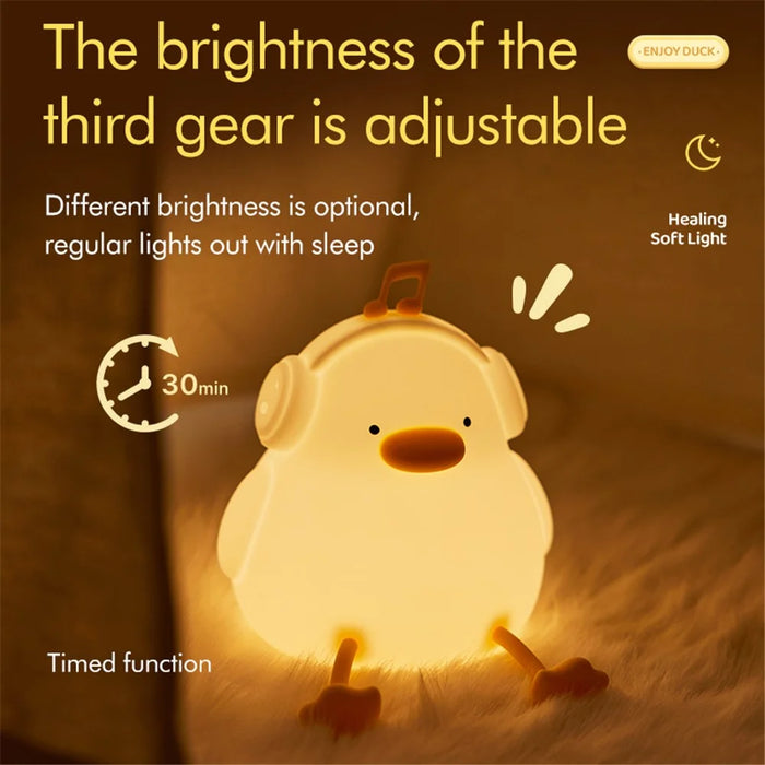 A009 Cute Duck Soft Silicone LED Night Lamp Rechargeable Bedside Pat Control Light (CE, ROHS, FCC, CPC Certified) - 5