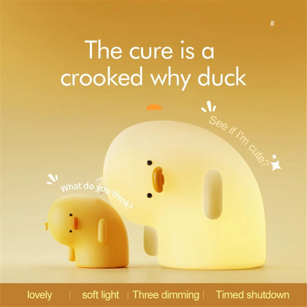 3 Levels Dimmable Crooked Neck Duck Night Light Kids Room Decor (CE, ROHS, FCC, CPC Certification) - Yellow - 2