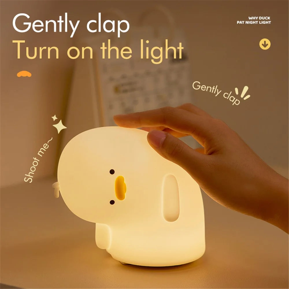 3 Levels Dimmable Crooked Neck Duck Night Light Kids Room Decor (CE, ROHS, FCC, CPC Certification) - Yellow - 4