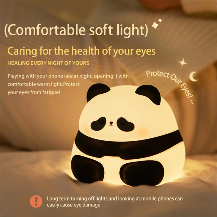 Cute Panda Shape Nursery Light Bedside Lamp Timing Silicone Touch Light (CE / RoHS / FCC / CPC) - 2