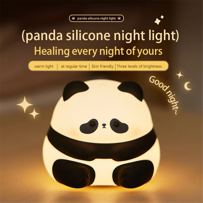 Cute Panda Shape Nursery Light Bedside Lamp Timing Silicone Touch Light (CE / RoHS / FCC / CPC) - 7
