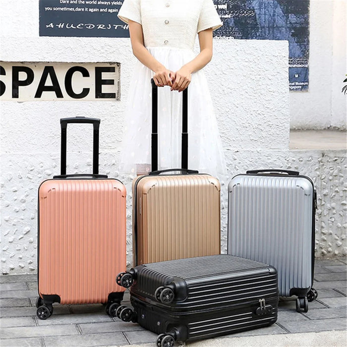 Adult Student 20-Inch Suitcase PC+ABS 34x24x50cm Lock Design Carry On Luggage - Grey - 6