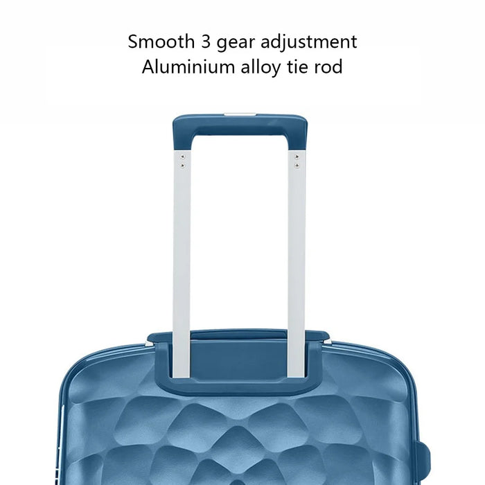 20-Inch PP Shell Carry On Luggage 4 Spinner Wheels Suitcase Trolley Case, 57x34x23cm - Blue - 4