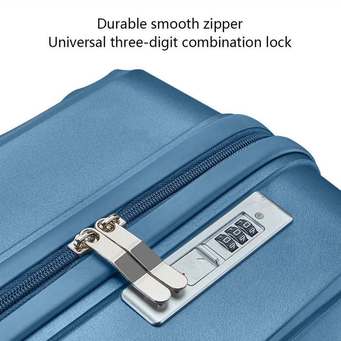 24-inch Anti-Fall PP Suitcase Universal Wheels Password Lock Design Travel Trolley Case, 66x43x26cm - Ice Blue - 6