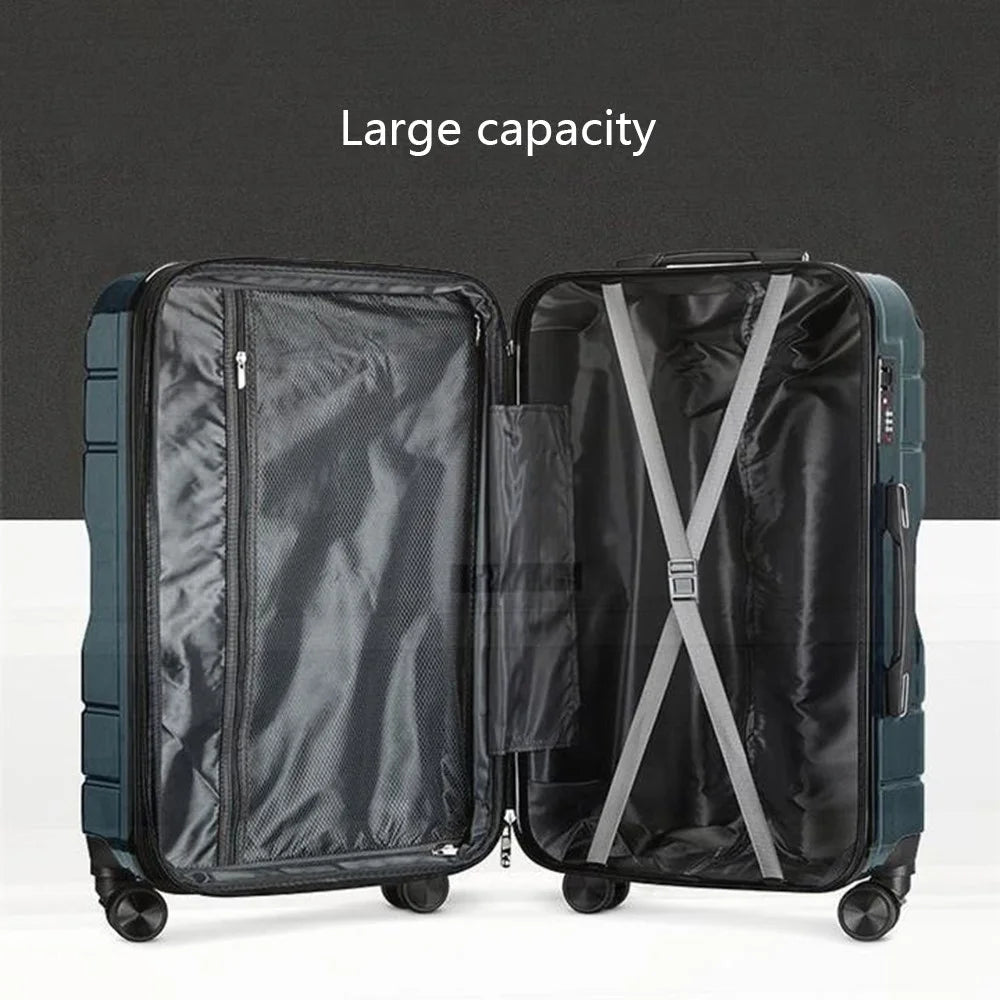 20-inch ABS+PP Suitcase Universal Wheels TSA Lock Carry-On Travel Trolley Case, 35x25x53cm - Green - 2