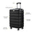 20 Inch Suitcase ABS Shell Carry On Luggage 4 Spinner Wheels Trolley Case, 33x23x55cm - Black - 2