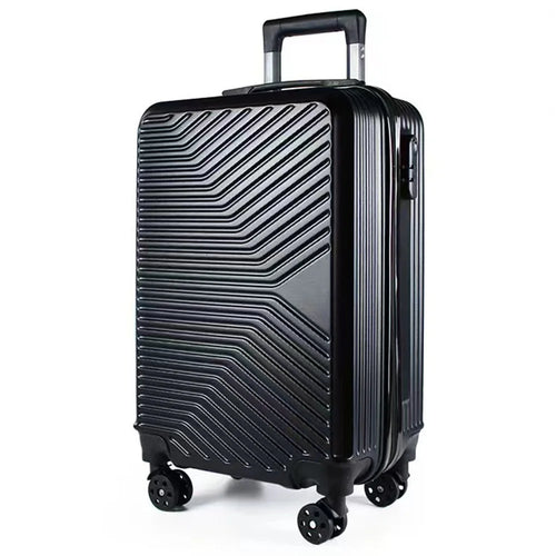 Stripe Design 20-inch ABS+PP Suitcase Silent Universal Wheels Travel Trolley Case, 36x23x50cm - Black - 1