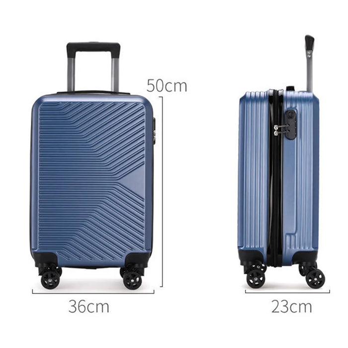 Stripe Design 20-inch ABS+PP Suitcase Silent Universal Wheels Travel Trolley Case, 36x23x50cm - Black - 5