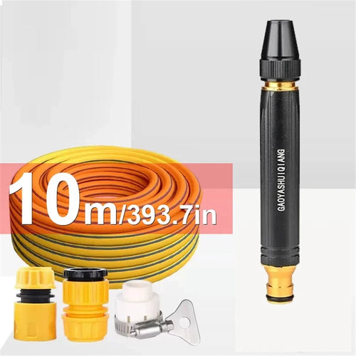 High Pressure Car Washing Spray Nozzle Aluminum Alloy Car Cleaning Watering Spray Gun with 10m Water Hose - 1