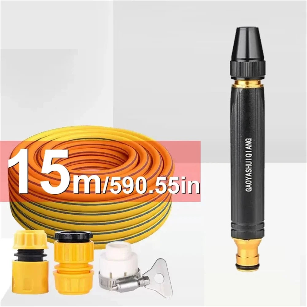 Car Washing Spray Nozzle High Pressure Vehicle Cleaning Watering Flushing Spray Gun with 15m Water Hose - 1