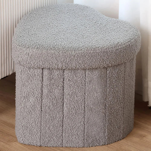 Heart-Shaped Storage Ottoman Chest Home Storage Box Cube Seat Foot Rest Stool Footrest Chair - Grey - 1