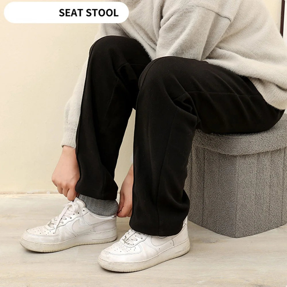 Heart-Shaped Storage Ottoman Chest Home Storage Box Cube Seat Foot Rest Stool Footrest Chair - Grey - 6