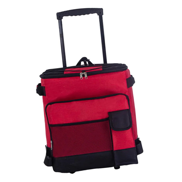 43L Collapsible Cooler Bag Trolley for Camping / Picnic / BBQ Waterproof Refrigeration Bag Cart - Red - 6