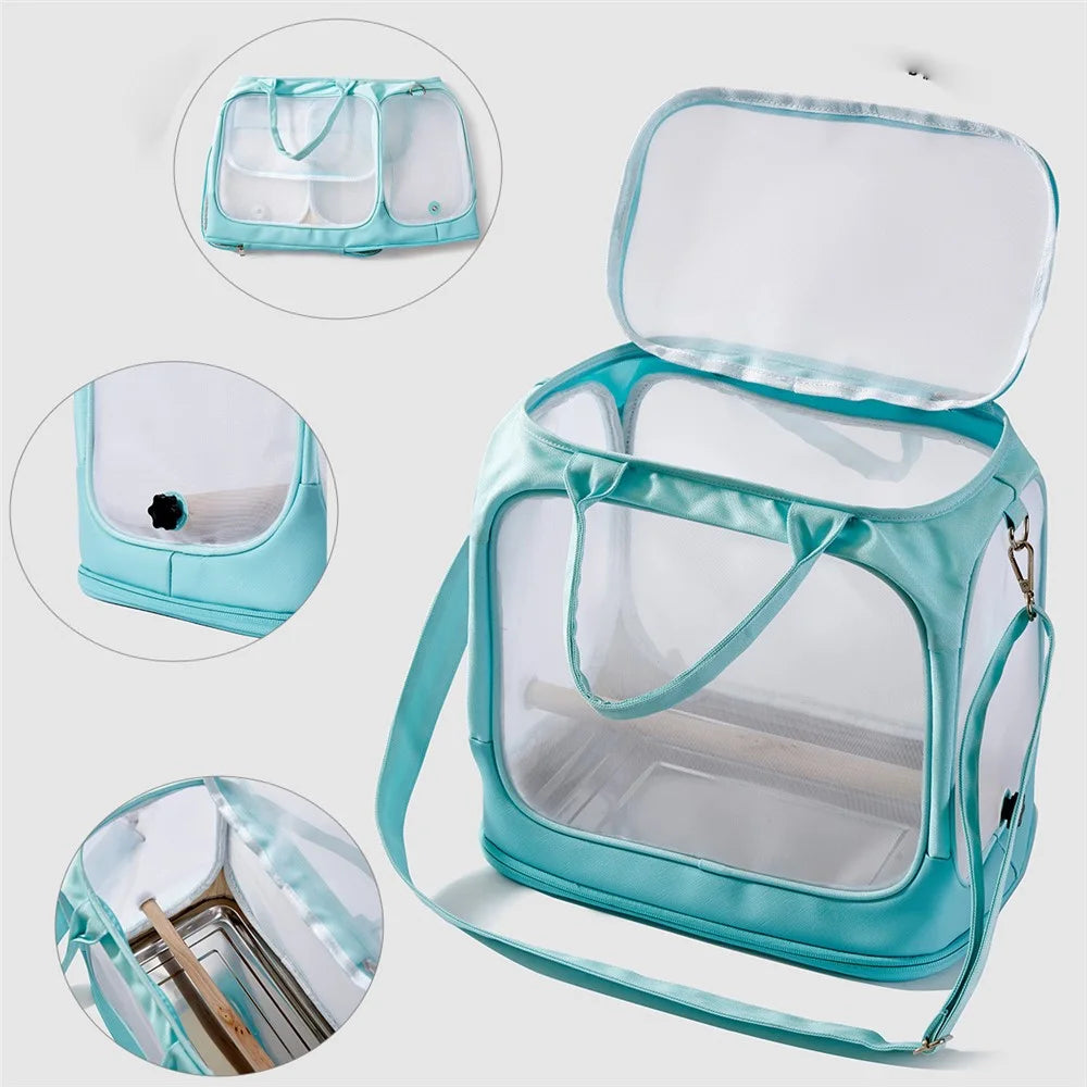 FHH-009 Portable Bird Bag Foldable Nylon Mesh Oxford Cloth Small Pet Bird Gift Carrying Bag - Green - 3