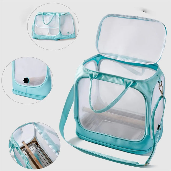 FHH-009 Portable Bird Bag Foldable Nylon Mesh Oxford Cloth Small Pet Bird Gift Carrying Bag - Green - 3