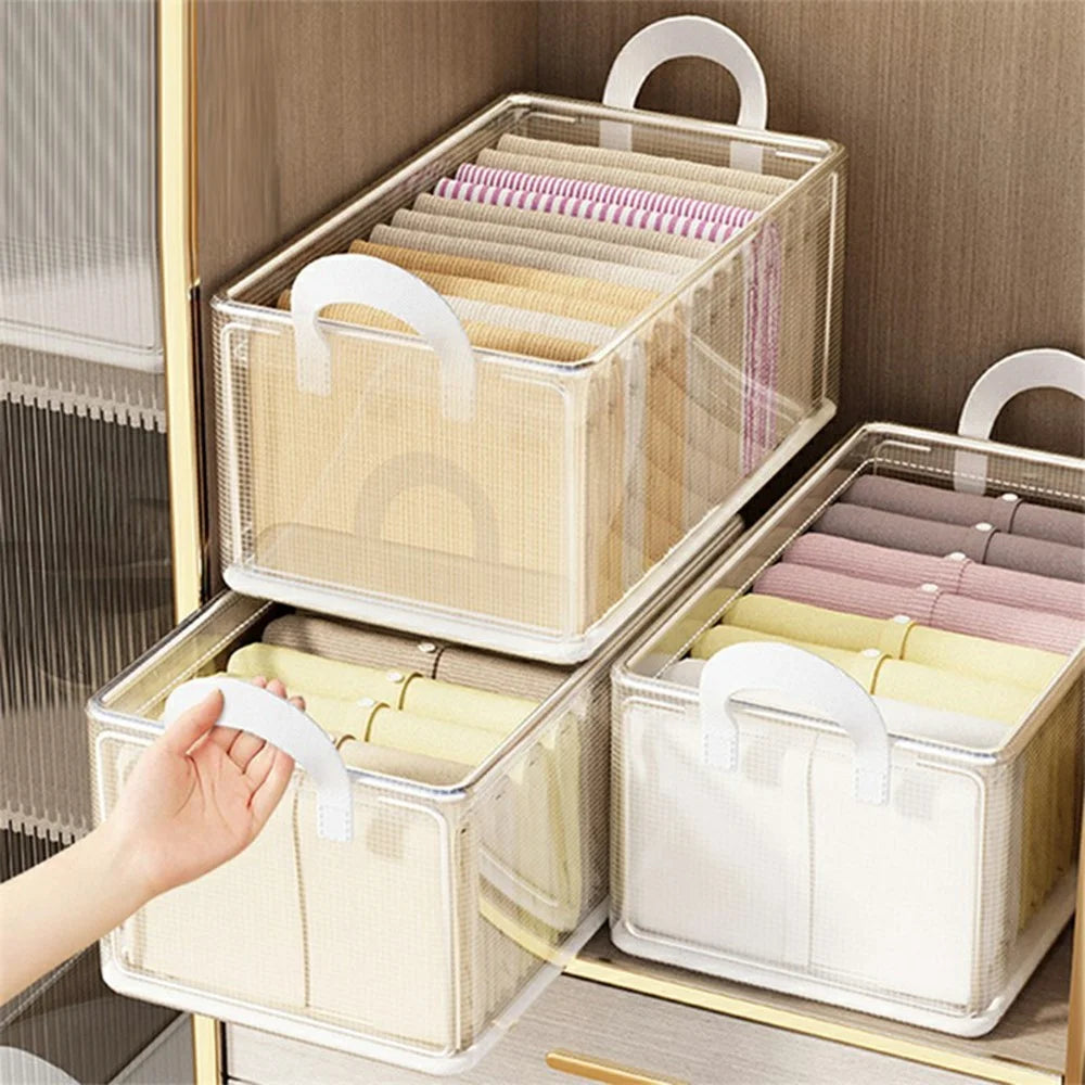 Clear PVC Storage Box with Steel Frame for Clothes Pants Foldable Organizer 47 x 28 x 20cm - 5
