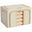 Oxford Fabric Storage Box 100L Foldable Steel Frame Transparent Window For Home Organization - Beige - 1
