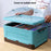 PP Lidded Storage Bin Foldable Storage Box Stackable Container for Outdoor Home Storage, Size: S - Blue - 2