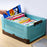 PP Lidded Storage Bin Foldable Storage Box Stackable Container for Outdoor Home Storage, Size: S - Blue - 5