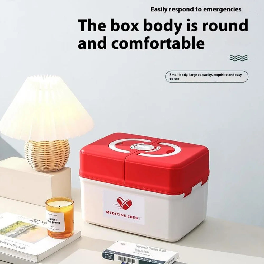 25.5 x 17.5 x 17.8cm Multi Layer First Aid Kit Box Medical Storage Organizer Medicine Container - Orange - 5