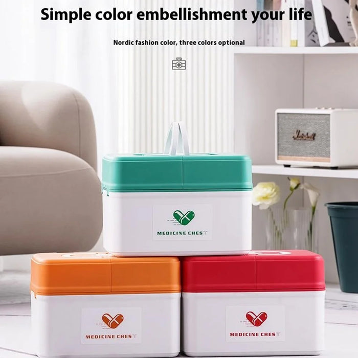 31.5 x 21.5 x 22cm Multi Layer First Aid Kit Box Medical Storage Organizer Medicine Container - Green - 7