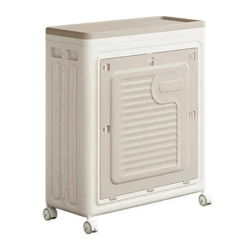 Foldable Laundry Hamper with Lid and Wheels Large Capacity Clothes Storage Basket Size M - 1