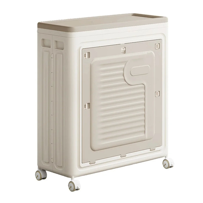 Foldable Laundry Hamper with Lid and Wheels Large Capacity Clothes Storage Basket Size M - 1