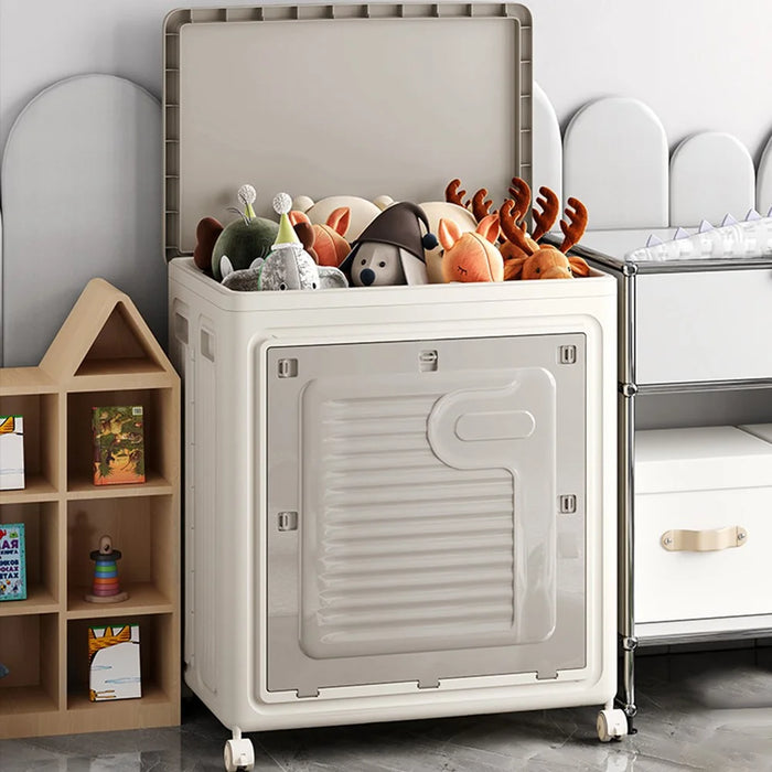 Foldable Laundry Hamper with Lid and Wheels Large Capacity Clothes Storage Basket Size M - 4