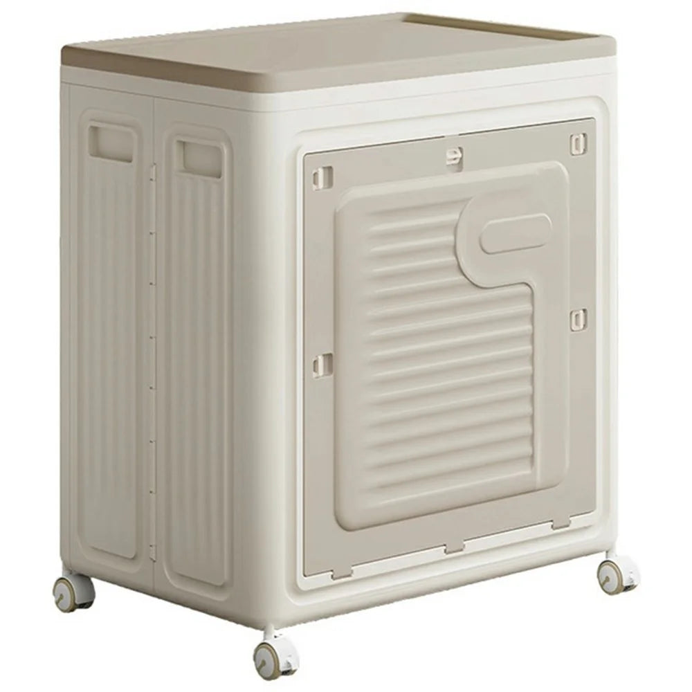 Foldable Laundry Container Large Capacity Flip Top with Wheels Clothes Storage Basket for Home Use - 1