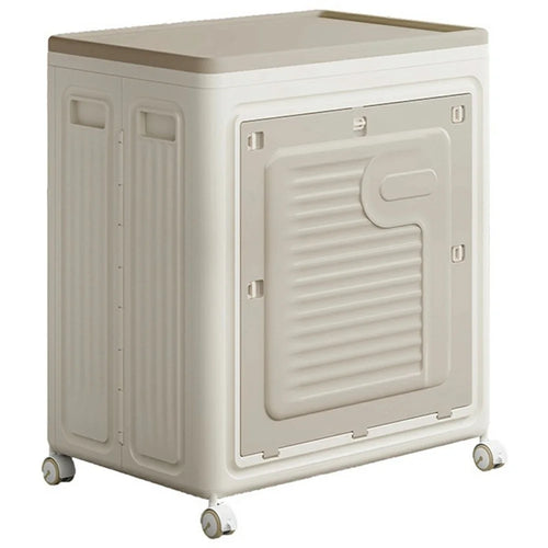 Foldable Laundry Container Large Capacity Flip Top with Wheels Clothes Storage Basket for Home Use - 1