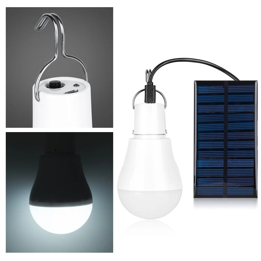 Portable Solar Powered Light Bulb for Outdoor Camping Hanging Tent Lamp - 1