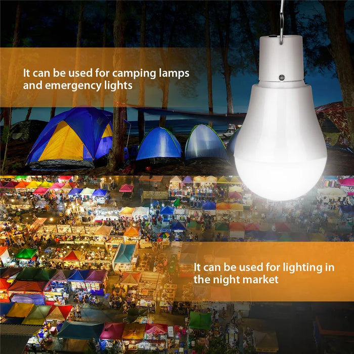 Portable Solar Powered Light Bulb for Outdoor Camping Hanging Tent Lamp - 3