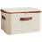 56L Foldable Organizer for Clothes Toys Underwear Washable Cotton Linen Storage Box with Lid - 1