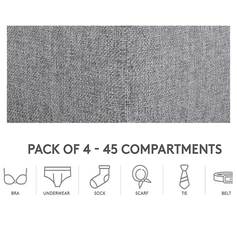2Pcs Imitation Linen Under Bed Storage Box with Wheels Foldable Closet Organizer for Blanket Toy - 6