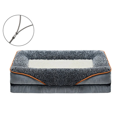 Dogs Cats Gift Bed S Size 50 x 40 x 9cm Pet Sofa with Removable Washable Cover All Seasons Comfort - Grey + White - 1