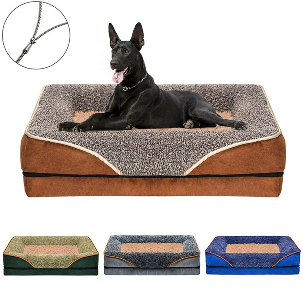 Dogs Cats Gift Bed 75 x 50 x 12cm Pet Sofa with Removable Washable Cover All Seasons Comfort - Dark Brown - 2