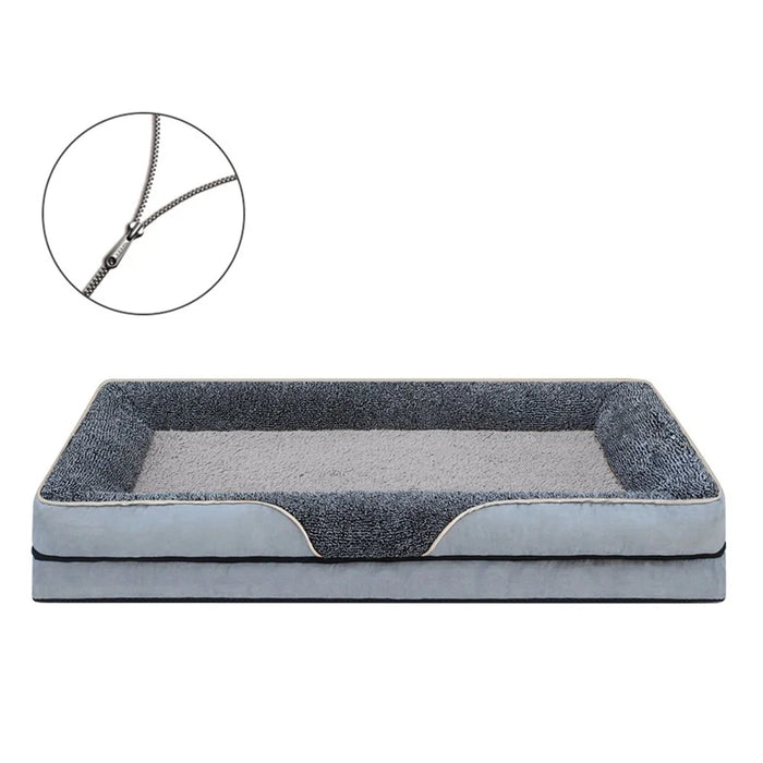 Dogs Cats Gift Bed XL Size 120 x 80 x 16cm Pet Sofa with Removable Washable Cover All Seasons Comfort - Light Grey - 1