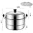 Stainless Steel Stack and Steam Pot Set 30cm 2-Layer Steamer with 2PCS Steamer Trays for Vegetable, Dumpling - 1